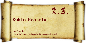 Kukin Beatrix névjegykártya